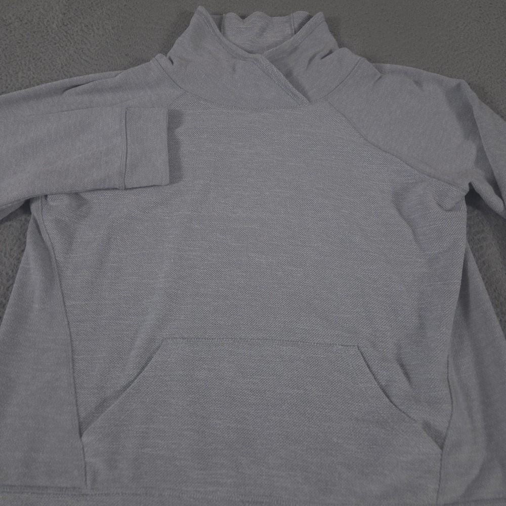 L.L. Bean Pullover Womens XL Blue Cozy Sweater Textured Knit Funnel Neck Pocket